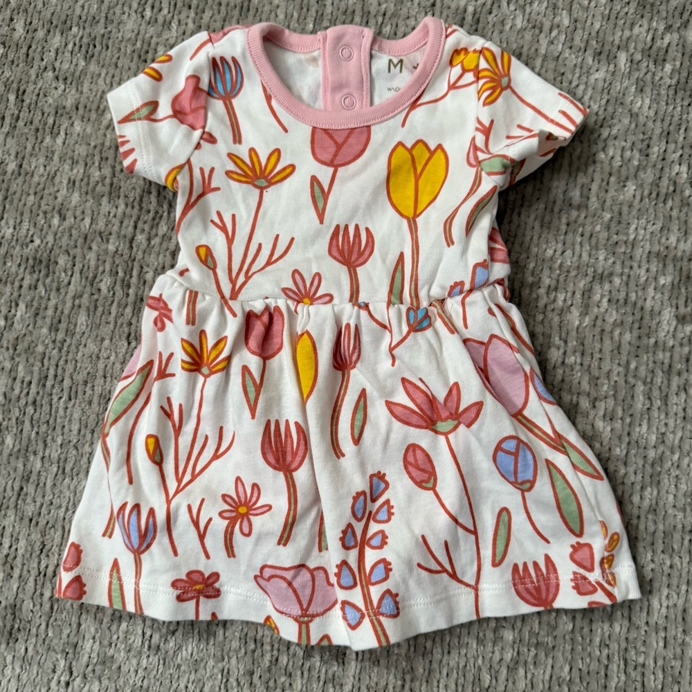 Monica + Andy‎ Newborn Organic Cotton Floral Dress Bodysuit Baby Outfit